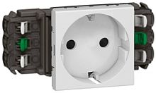 Розетка с заземлением Legrand Mosaic для кабель-канала DLP 1-м. 2 мод. шторки белый картинка